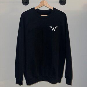 Black White Weezer Logo Indie Rock Band 90s Y2K Music Crewneck Sweatshirt